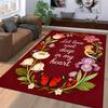 Colorful Floral Carpet with Bird, Butterfly, and Heartfelt Quote Design Suitable for Use As an Anti-slip for Living Room Bedroom Sofas