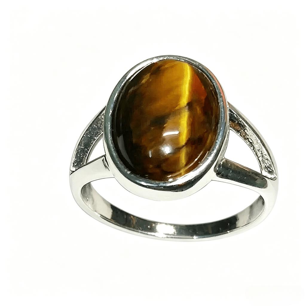 Anillo de Piedra Natural de Moda, Anillos Minimalistas Retro Europeos y Americanos para Mujer, Joyería Elegante Atemporal para el Día a Día y Fiestas