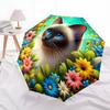 1pc Cat Flowers Automatic Open/Close Umbrella - Compact Travel Umbrella, Gift for Birthdayyy251208144