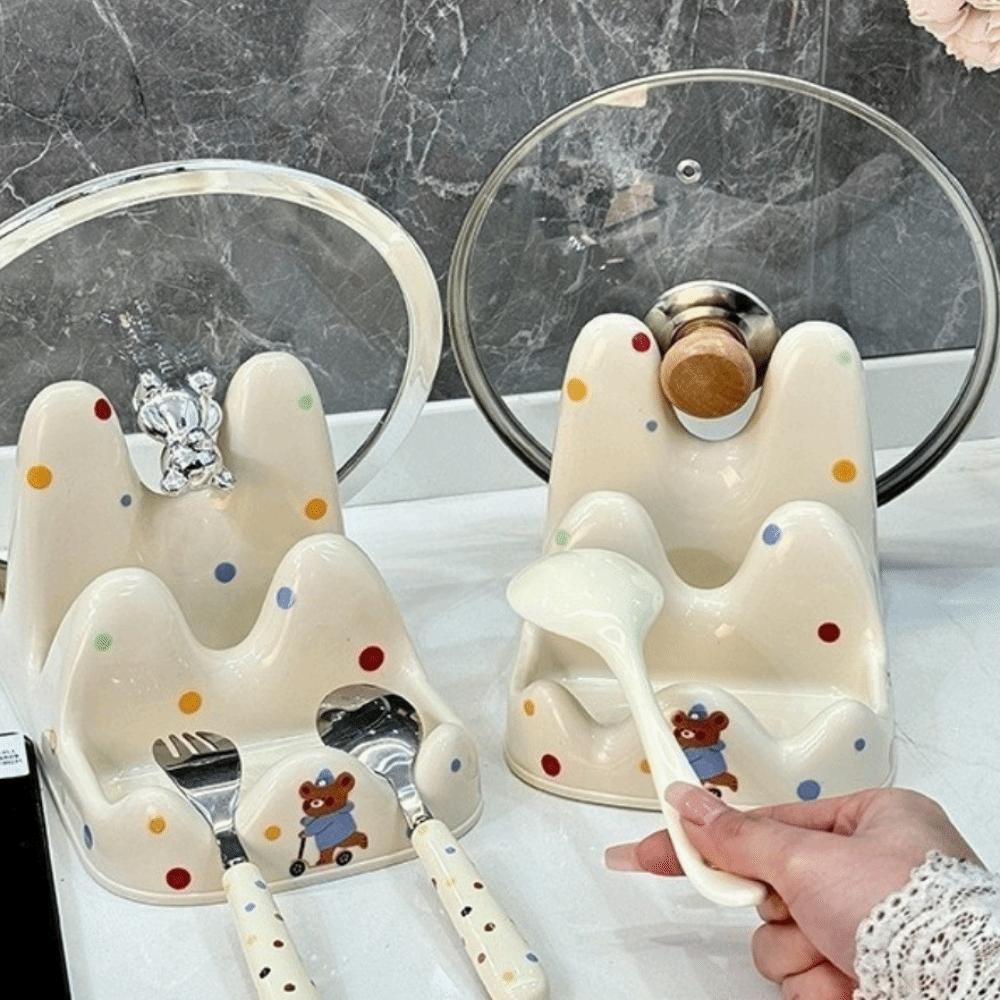 Cartoon Pot Lid Holder Multifunctional Kitchen Storage Holder  Kitchen Tools