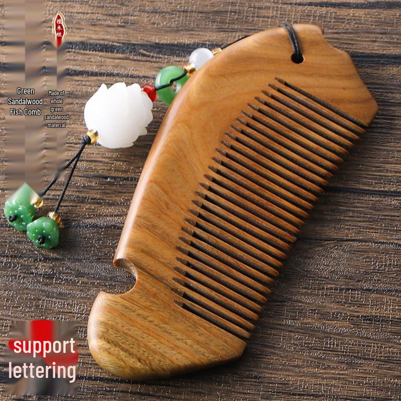 

Аргентинский сандал Маленькая расческа в форме рыбки с гравировкой логотипа, в подарочной коробке для сувенира для девушки