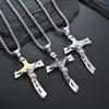 Christian Amulet Jesus Pendant Necklace Stainless Steel Vintage Christian Cross Necklace Men Women Religious Believers Jewelry