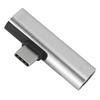 2 In 1 Type C To 3.5mm Jack Headphone USB Charging Converter Multi Function Transverter Silver