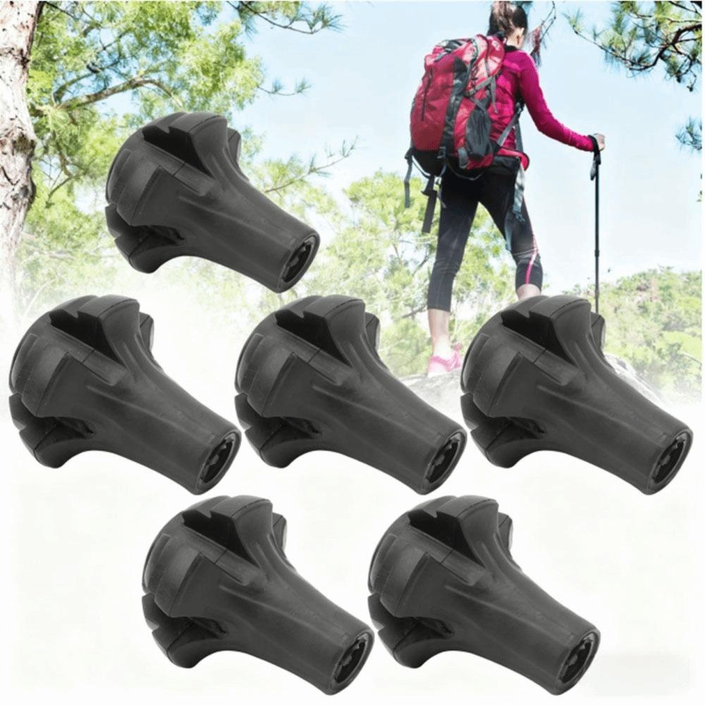 6 Pcs Spherical Hiking Pole Tips Black Hiking Pole Replacement Protectors Walking