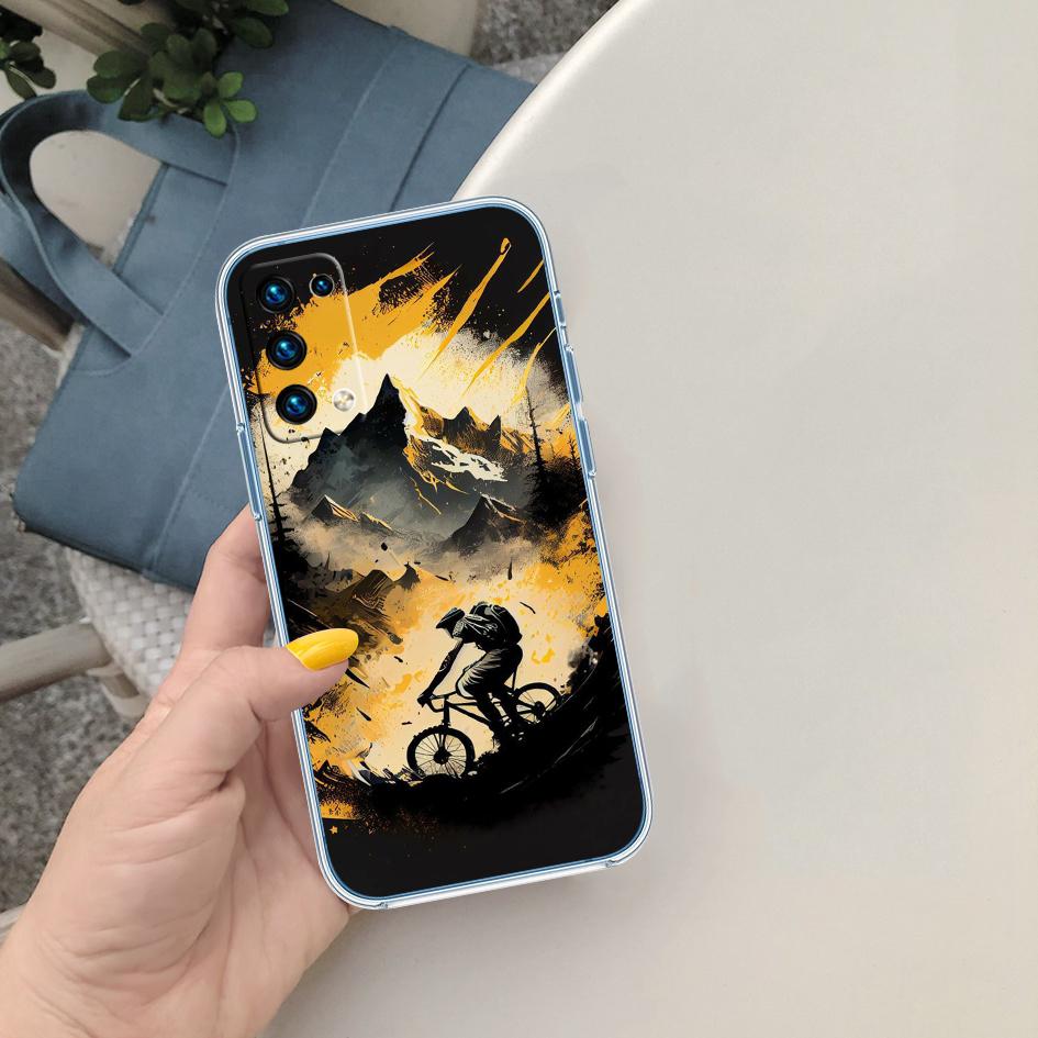 LO28 Cycling Bicycle Soft Shell Transparent Phone Case for Motorola Moto G7 G8 G9 G84 G85 G73 G24 G15 Z2 Play Power Plus