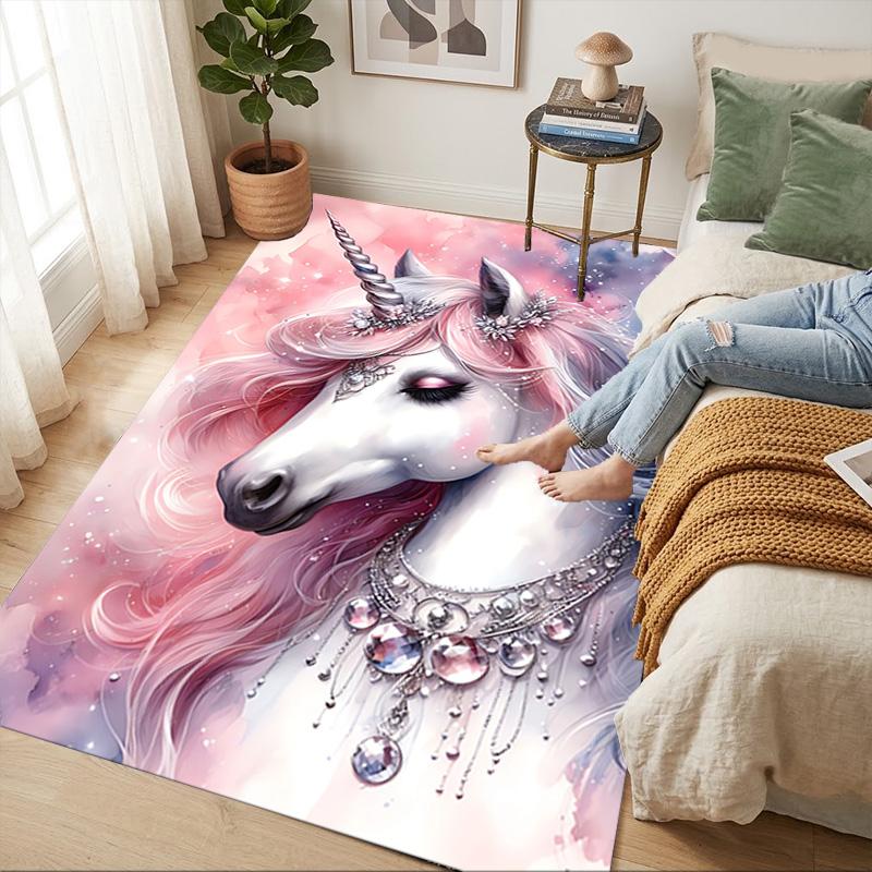 Unicorn Fantasy Living Room Nonslip Area Rug Soft Carpet For Bedroom Game Playroom Sofa Office Home Decor Doormat Christmas Gift C9301276
