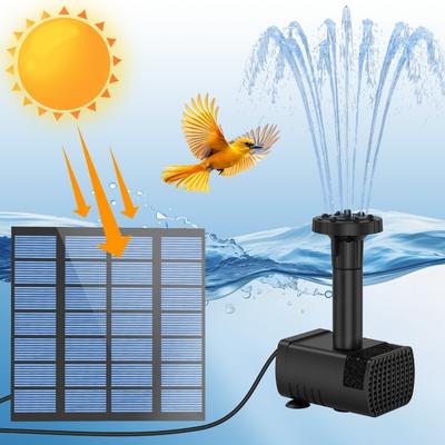 1.8W Split Solar Water Fountain, Powerful Water Pump, with 6 Nozzles and Filter, DIY Water Features, DIY Bird Bath Garden Pond