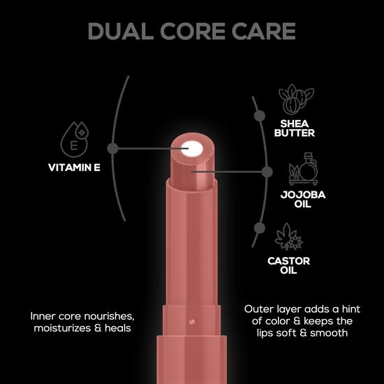 RENEE Lip Fix 3 In 1 Tinted Lip Balm 02 Nutmeg 1.6 Gm, Heals Lightens & Nourishes | Dual Core Care Enriched with Vitamin E & Chapped Dry Lips