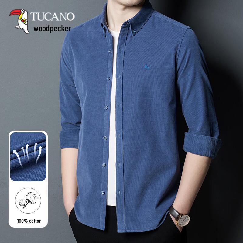 

TUCANO Men s Wrinkle-Resistant 100% Cotton Long Sleeve Shirt M