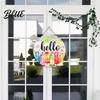 Wooden Hanging Sign Hello Summer Door Sign, Ice Pop Flip Flop Welcome Hanger, Outdoor Patio Decor Farmhouse Wreath for Front Home Porch Nautical Style