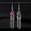 Retro Ethnic Style Butterfly Crystal Fringed Earrings Femininity Versatile Personality Long Earrings Fashion Earrings