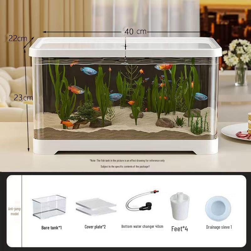 2025 Eco-Friendly Acrylic Fish & Turtle Tank with Drainage and Lid for Living Room