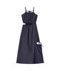 Oioi Collection Cut-Out Shirring Dress [Indigo]