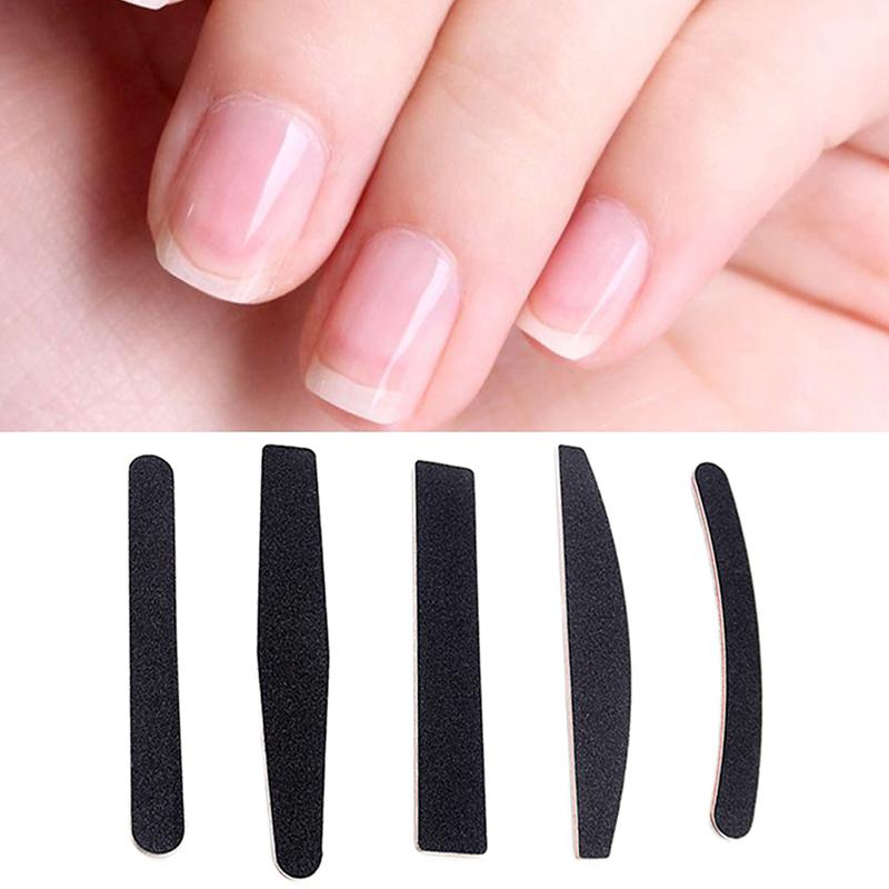 5Pcs Strong Thick Nail File Black 100/180 Grit Professional Sandpaper Cuticle Remover Buffer Files Manicure Tool Set Accessories