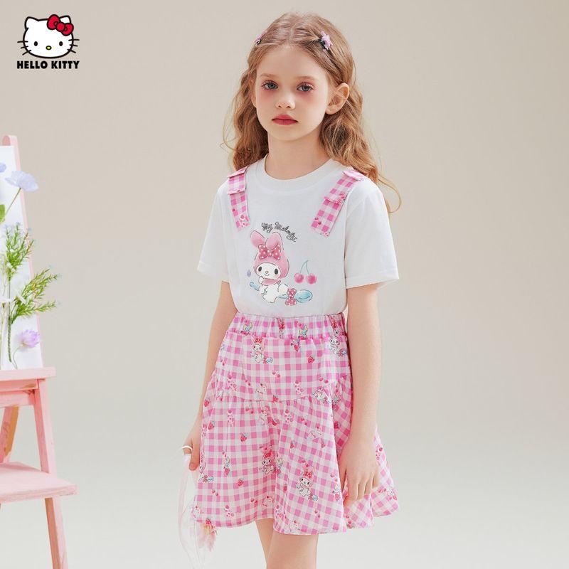 My Melody Clothes for Girls, Summer Outfit 2025 New Sweet Style, Two-Piece Set for Older Children, Children's Summer Clothing