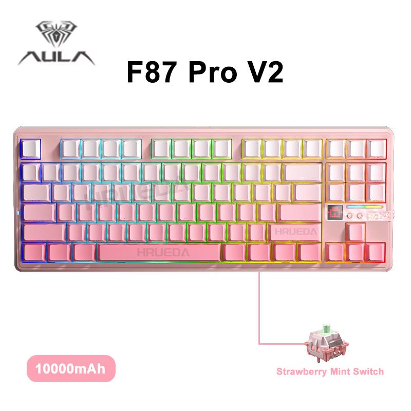 Aula F87 Pro V2 Tri-mode Wireless Mechanical Keyboard 8000Hz Hot-Swap RGB 10000mAh Gasket E-sports Gaming