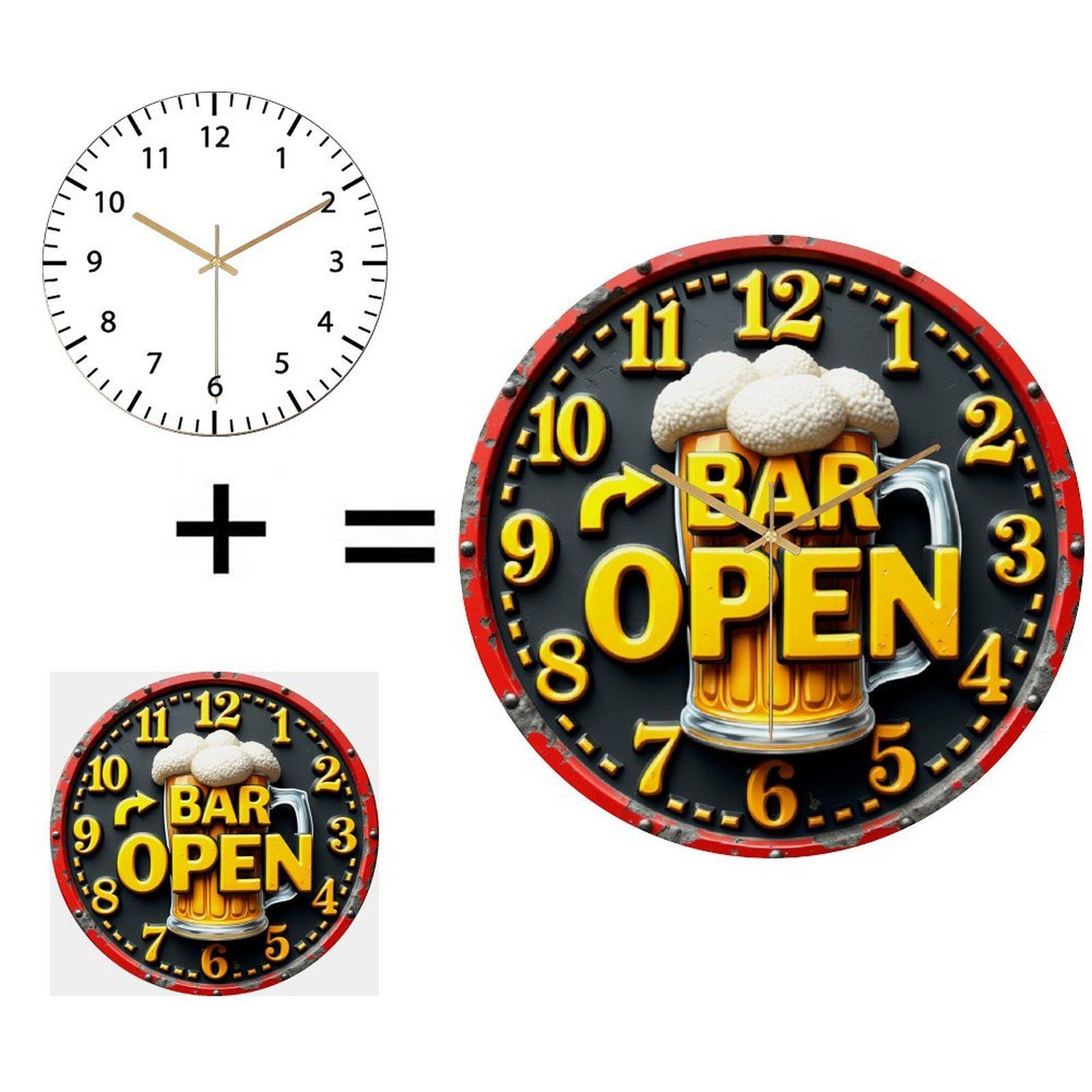 30cm Diameter Glass Wall Clock that Undergoes Rigorous Quality Control Checks (White,12 in(30.48cm)) белый