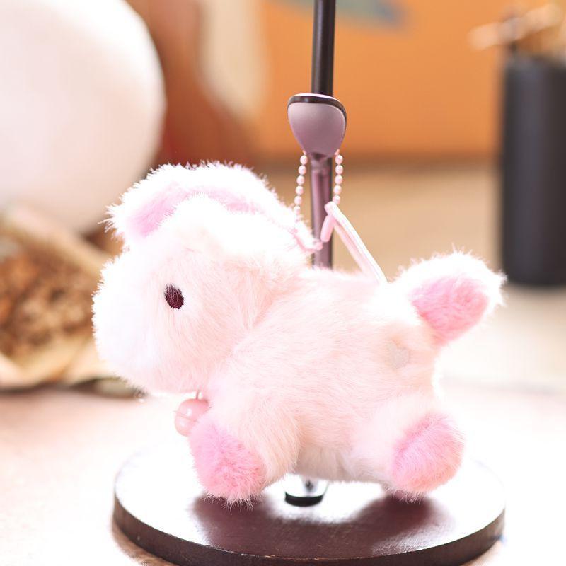 Plush Pony Keychain With Heart Design For Kids And Teen Gift