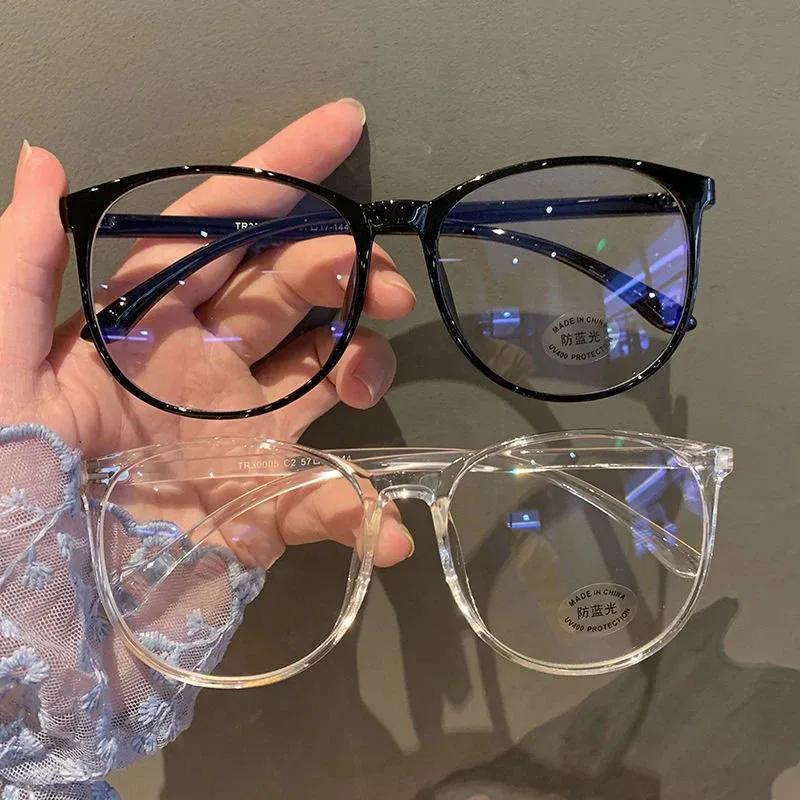 Transparent Anti Blue Light Glasses Women Men Round Frame Korean Fashion Eyeglasses Optical Eye Protection Spectacle Eyewear