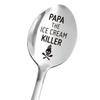 Ice Cream Spoon Waterproof Letter Printed Engraved Funny Stainless Steel Coffee Spoons Teaspoon Lightweight Tableware