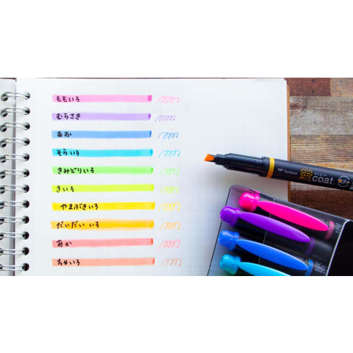 Tombow Pencil Highlighter Fluorescent Coat Twin Type (Strong Nib! Polymer Coated Core) 10 Colors WA-TC10C