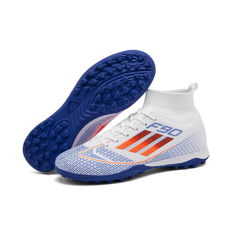 C Romecy High Top Frisbee Artificial Turf Football Shoes Men's and Women's Spikes Broken Nails Student Children's Campus Game Shoes