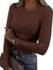 2024 Women's Long-Sleeve Ribbed Crew Neck Slim-Fit T-Shirt