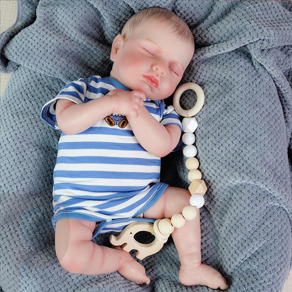 Realistic Baby Doll 48cm Cloth Body Colloid Limb Doll Newborn Doll Toy Gift Exquisite Gift Child Companion Doll Christmas Gift