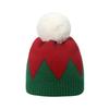 100% Acrylic New Red And Green Stitching Wool Hat Foreign Trade Holiday Wild Knitted Hat Christmas Hat Women