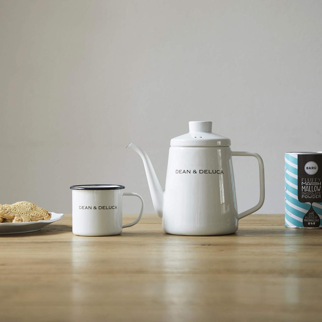 DEAN DELUCA Enamel & Kettle, White, 1.0L