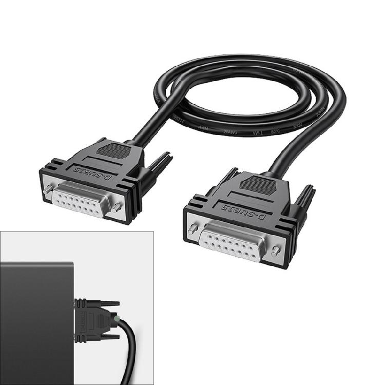 DB15 Cable DB15 Female to Male Data Transfer Cable Double Layer Shielding Metal Braide and Aluminum Foil Protections