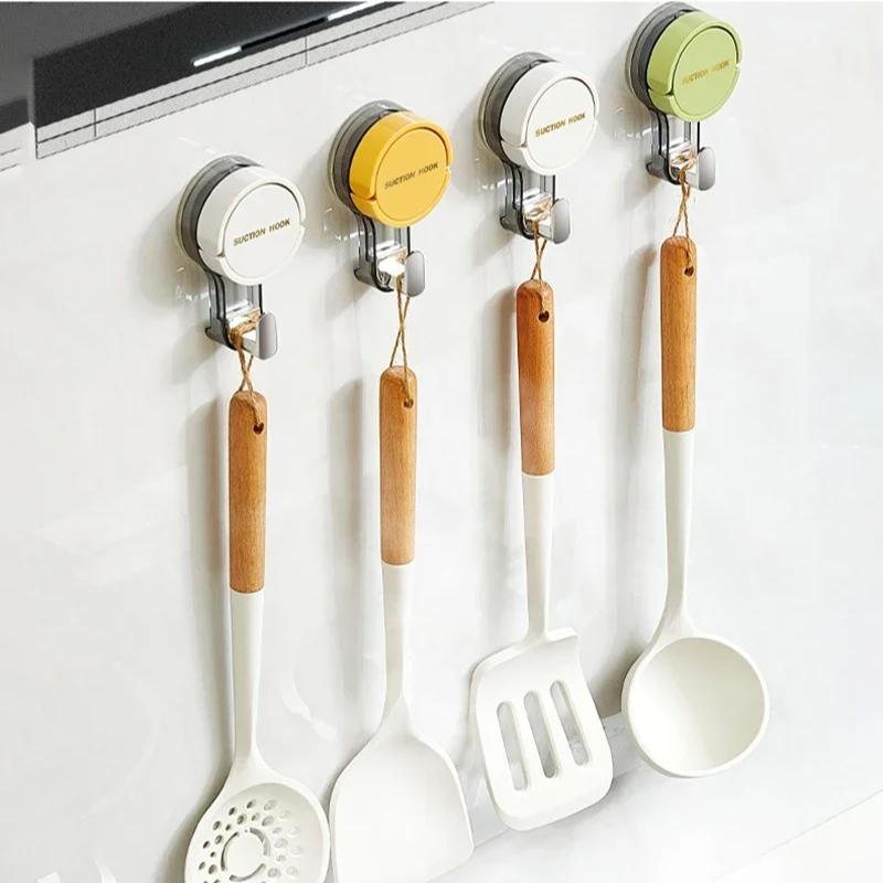 1/2/3PCS Suction Cup Hooks No Punching Wall Hooks for Bathroom Kitchen Bedroom Reusable Towel Clothes Hanger Hook Home Organizer