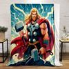 Thunder Warrior with Hammer and Lightning Print Blanket Soft and Cozy Perfect for the Living Room Bed Sofa or a Nap,gift