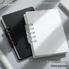 A7 Transparent Minimalist Loose-Leaf Spiral Pocket Notebook, Lined for Single Words