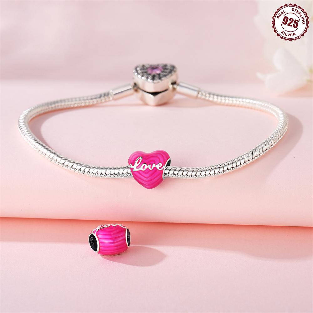 Bead Components Copper Metal Charm Bead Components Authentic Original Glue Application Heart Bead Components Compatible With Bracelet High Quality