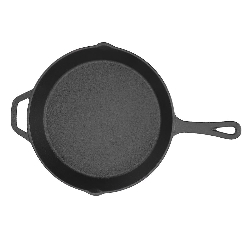 Frying Pan Cast Iron Skillet Uncoated Kitchen Fry Pan Grill Cookware for Indoor Outdoor Camping