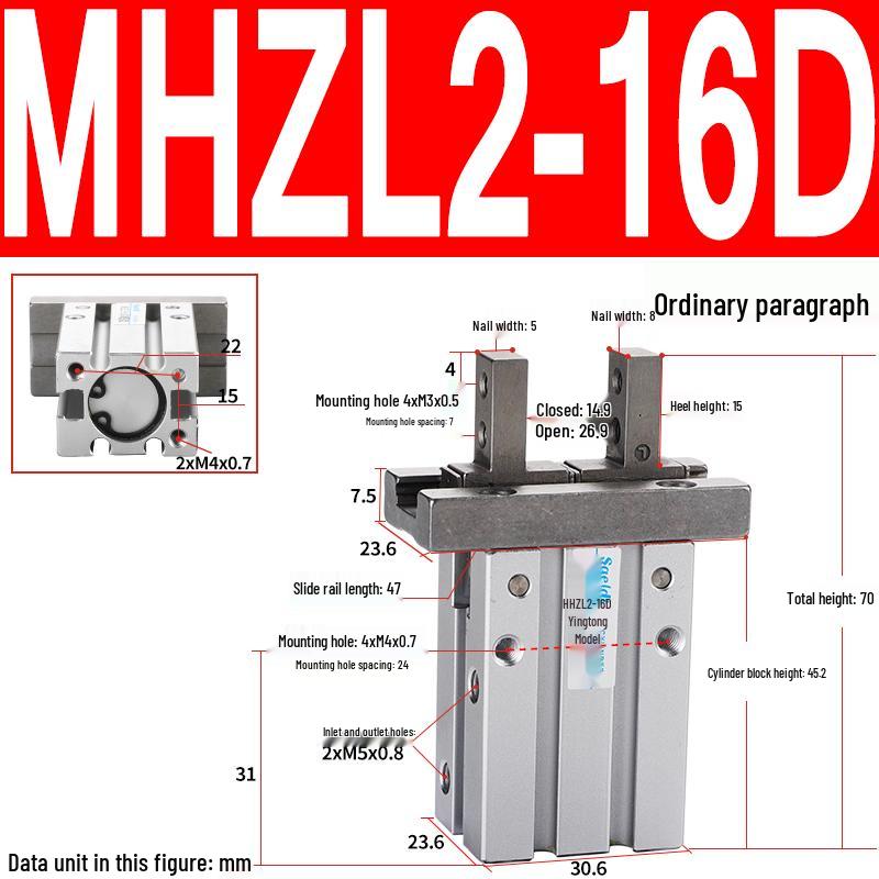 MHZL2 Pneumatic Finger Cylinder Parallel Manipulator Gripper MHZ2/HFZ Series