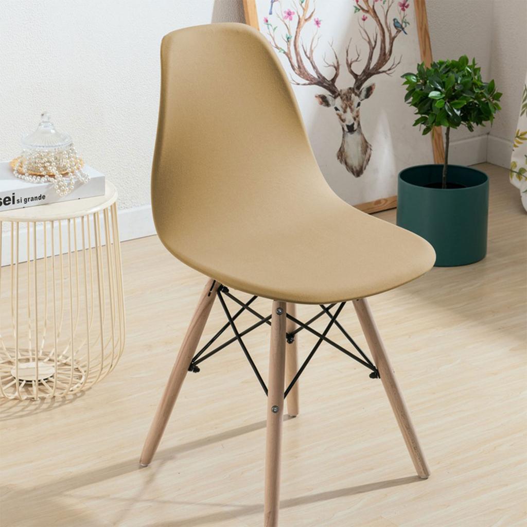 Stretchable Solid Color Chair Cover Shell Chairs Soft Milk Silk Easy Clean Dustproof Removable Washable Chair Cover