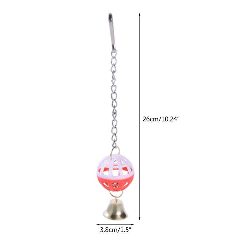 Bird Parrot Toy Colorful Swing Ball Toys with Bell Hanging Toy Cage Decorative Accessories for Small Medium Birds