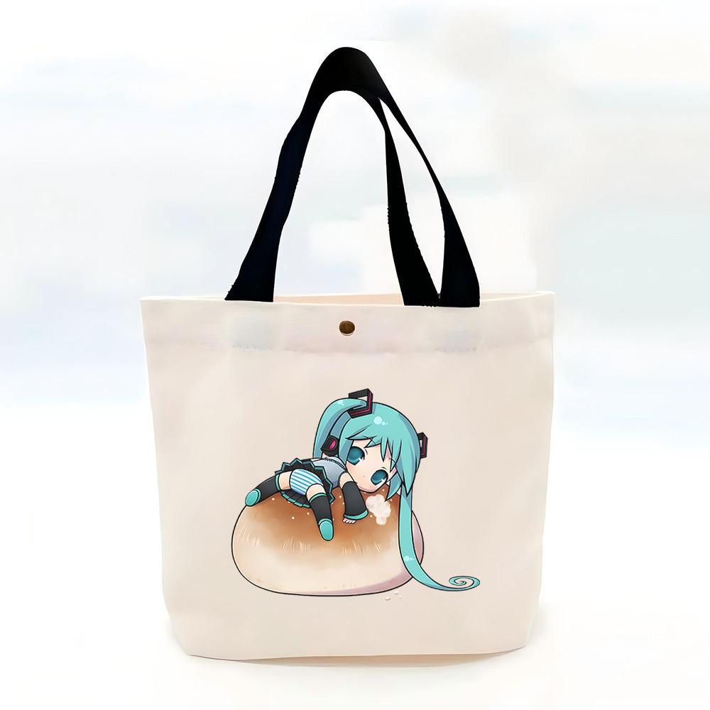 Cute Chibi Anime Canvas Shoulder Bag Lightweight Mini Tote Kawaii Merchandise Gift
