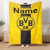 Custom Name Borussia Dortmund Theme Printed Blanket Perfect For Couch Bed Travel Outdoor Use Machine Washable Cozy Durable