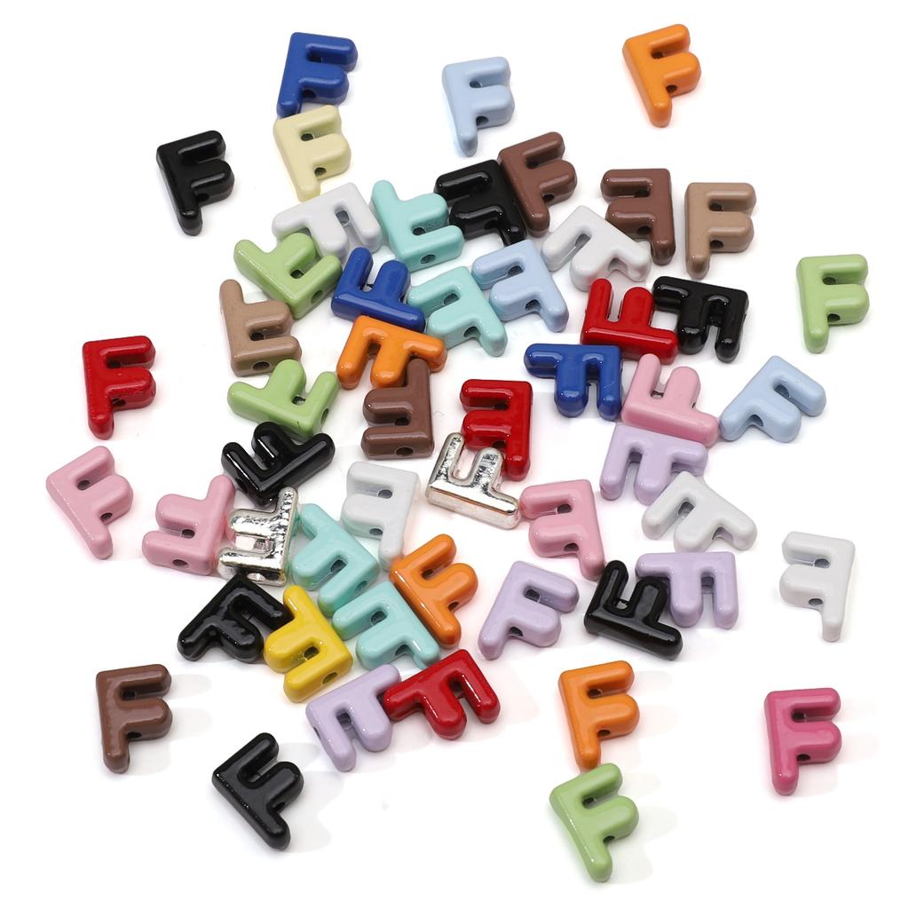 5Pcs Alloy Small Colored Drip Oil Letter Beads Bead For DIY Handmade Materials Bracelets Necklaces Jewelry Making