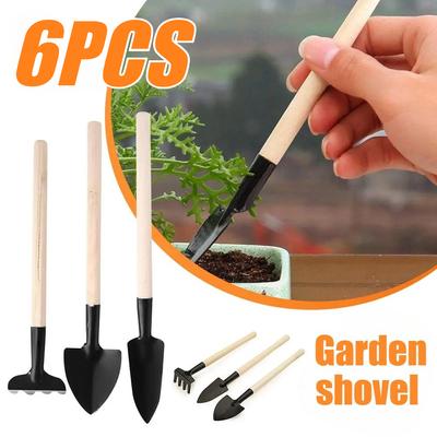 6 STÜCKE/2 Sätze Gartenwerkzeugset Mini Spaten Schaufel Rechen Blume Topfpflanze Sukkulenten Pflanzwerkzeuge Topferde Auflockerungs- und Blumepflanzwerkzeuge