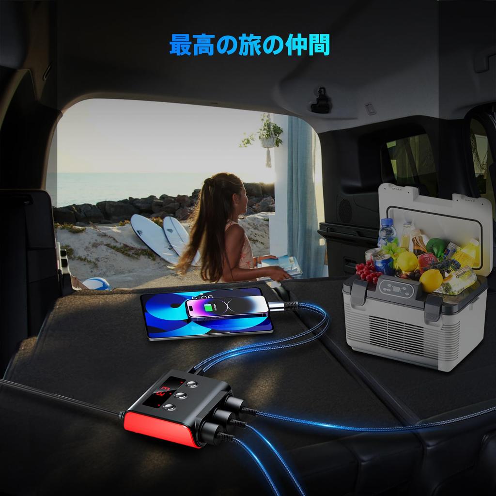 [2025 New Style] SONRU 7-IN-1 Cigarette Lighter Socket with 3 USB Extensions, 4 USB