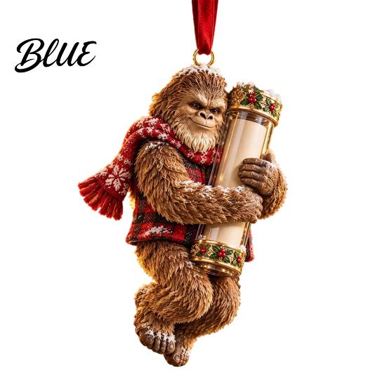 Holiday Cash Present Decoration Big Foot Money Holder for Cash 2D Acrylic Sasquatch Gift Unique Grandchildren Ornament Clear Xmas Tree Hanging Party