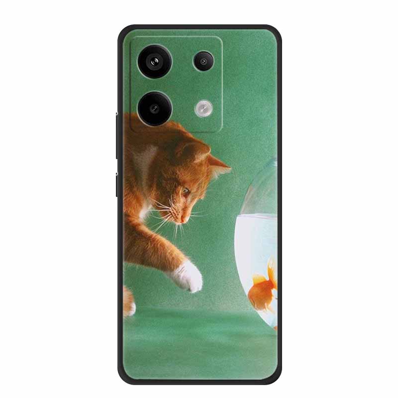 For Redmi Note 13 pro Case Pink Phone Case Fashion Silicone TPU Soft Back Cover Redmi Note 13 Pro Flower Capa 6.67" Cats Coque