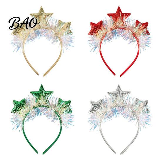 Comfortable Non Slip Headband Star with Sparkly Sequins, 3D Glitter Crown Hair Hoop Decorative Headwear for Wedding Christmas New Year Birthday, Party