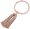 [Nenjudo] [Women's Natural Rose Quartz Prayer Beads (Includes Original Chirimen Silk Prayer Bead Bag (Floral Pattern)] Made In Japan. Handmade