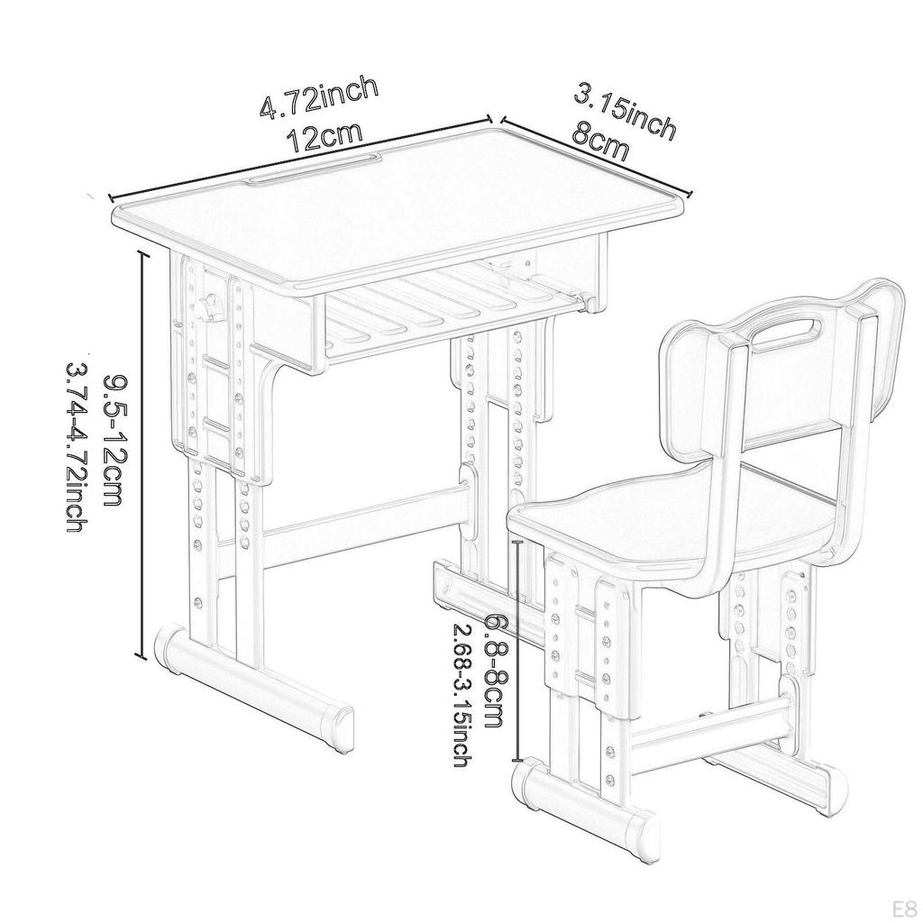 And Chair Set for Dollhouse, 1:12 Scale Decorative Model