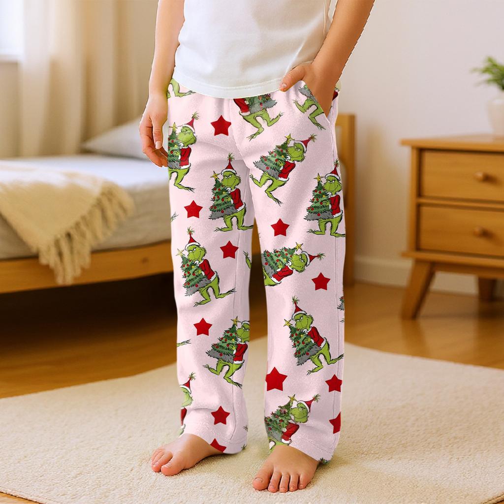 Kinder Vielseitige Weihnachten Druck Tasche Plüsch Lässige Hose Schlafhose Haushose